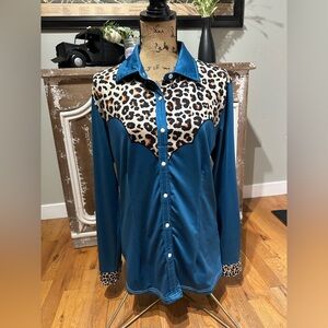 Ladies Medium Ranch Dressn Performance Rodeo Western Shirt